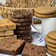 Bossa Nova - Cookie and Brownie Gift Sampler Box (4 Chocolate Chunk Brownies, 4 Salted Caramel Squares, 8 Soft Molasses Cookies, 8 Triple Chocolate Chip Cookies)